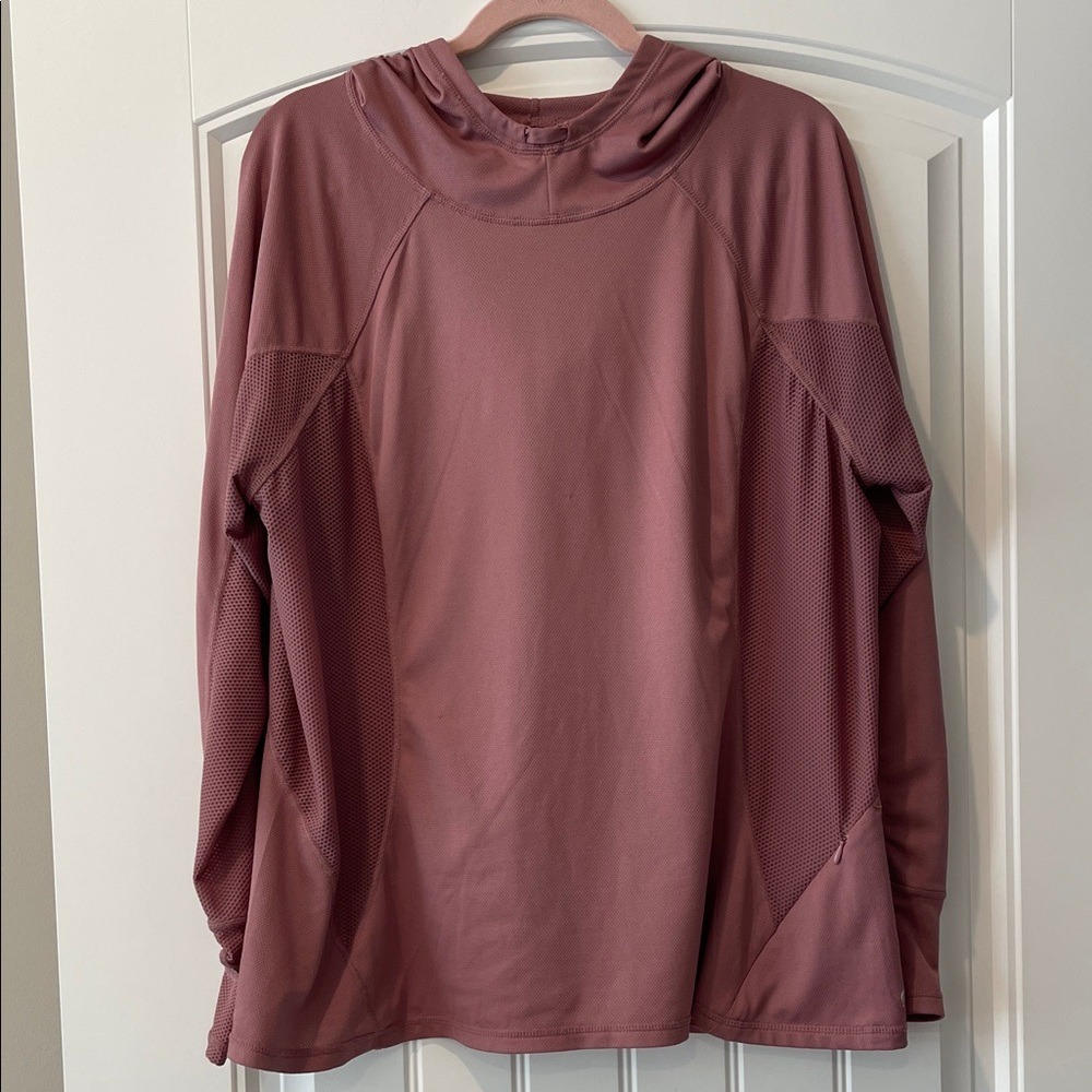 Fabletics‎ Mauve Long Sleeve Breathable Hoodie Top L XL